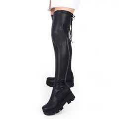 GENERICO - Botin Mujer Casual Latex Taco 51299P-73 Color Negro