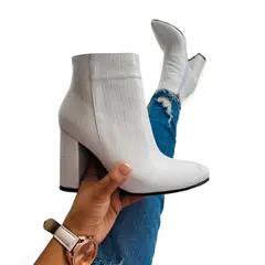 GENERICO - Botin Mujer Elegante Larbado1299P-68 Color Blanco