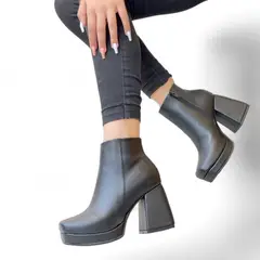 GENERICO - Botin Mujer Elegante Taco 7 1299P-70 Color Negro