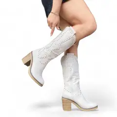 GENERICO - Botin Mujer Texana Perla 1299P-95 Color Hueso