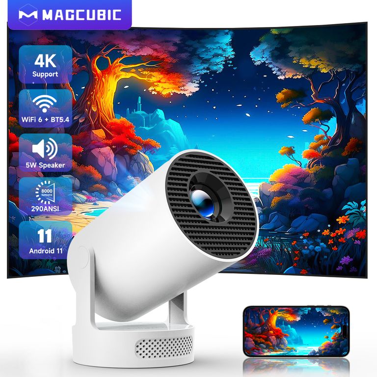 Proyector HY300 PRO+ Magcubic 290Ansi 4K Android13 Wifi Bluetooth