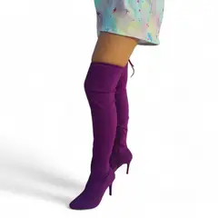 GENERICO - Botin Mujer Stretch Aguja 71299P-75 Color Morado