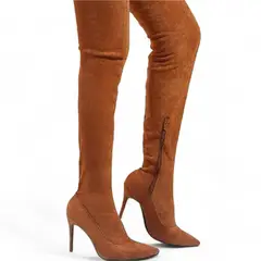GENERICO - Botin Mujer Stretch Sueder Aguja 71299P-75 Color Camel