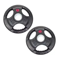 GETHEX - Discos pesas Olímpicos 5kg x 2 acero/caucho