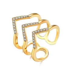 LA TIENDA 88 JOYAS Y ACCESORIOS - La Tienda 88 - Anillo Mujer Deluxe Ajustable Bañado Oro 18k - Amarillo