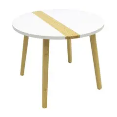 GENERICO - La Mesa Auxiliar Blanca Redonda Minimalista 50x40cm