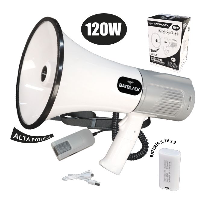 MEGAFONO 120W RECARGABLE CUSBBLUETOOTH BT-MF120