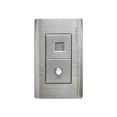 OPALUX - Toma Metálico Coaxial + RJ45 Cat6 OP-78PV