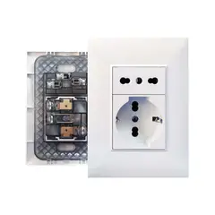 OPALUX - Tomacorriente Doble Schuko + Toma Universal KF4237