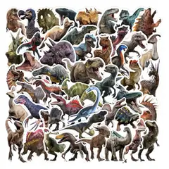 GENERICO - Pack 50 stickers impermeables Dinosaurios