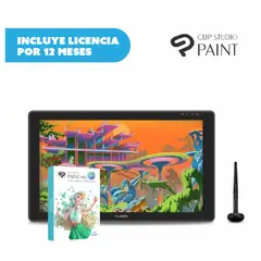 HUION - Tableta Gráfica KAMVAS 22 PLUS + Clip Studio Paint Pro (un año)