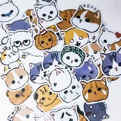 GENERICO - Pack 40 stickers impermeables Gatos