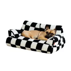 QUE PATAS PET SHOP - Sofá Cuadros Negro