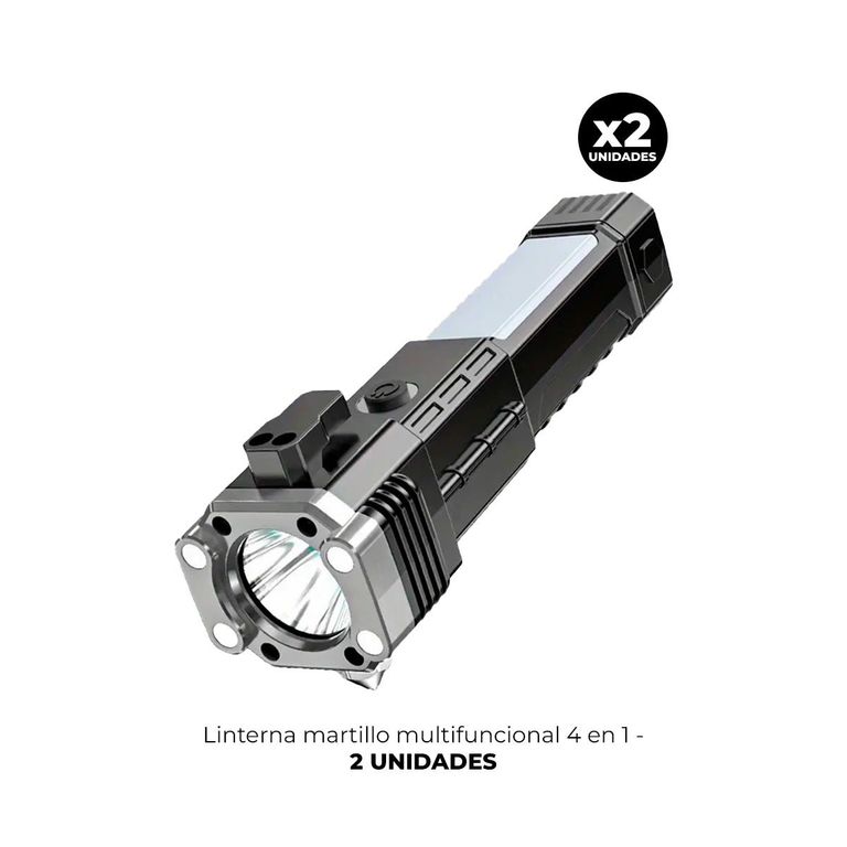 2 LINTERNA MARTILLO MULTIFUNCIONAL 4 EN 1