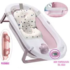 DOUX BEBE - Bañera Tina de Baño para Bebe Plegable Rosa