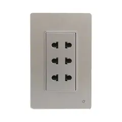 OPALUX - Tomacorriente Triple Universal 2 Polos OP-AT-36SLV