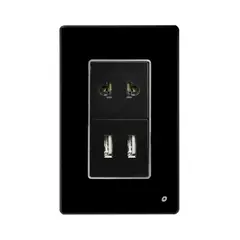 OPALUX - Tomacorriente Universal + USB Doble OP-AT-98NG