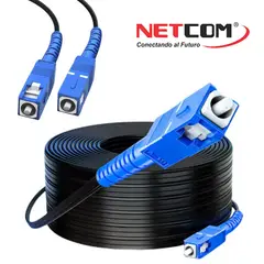 NETCOM - Cable patch cord de fibra optica SC-SC UPC 100 Metros monomodo