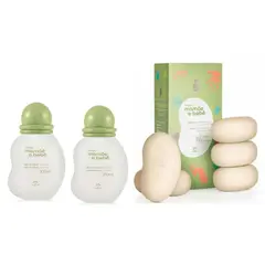 NATURA - 2 colonias 100ml + caja de jabones para bebe