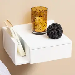 TU MESITA - Velador Flotante Iris color Blanco 1 cajón