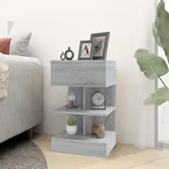 TU MESITA - Velador Mesa de Noche Muriel color Gris 1 cajón