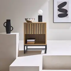 TU MESITA - Velador Mesa de Noche Diego color Duna 1 cajón
