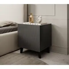 TU MESITA - Velador Mesa de Noche Moderno Rogger color negro 1 puerta