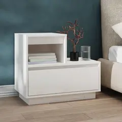 TU MESITA - Velador Moderno Ramón color Blanco 1 cajón