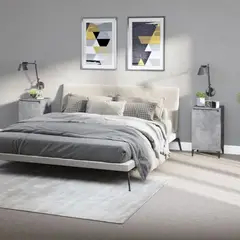 TU MESITA - Mesa de Noche Ramiro color Ceniza 1 puerta