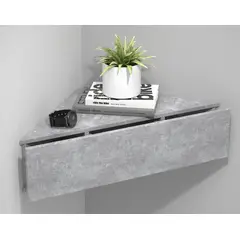 TU MESITA - Velador Esquinero Flotante Sandy color Gris 1 cajón