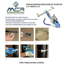 GENERICO - ENZUNCHADORA PARA FLEJE DE ACERO DE 1-4 pulgada HASTA 3-4 pugadas