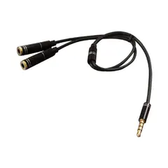 BATBLACK - Adaptador 2 Jack 3.5mm a Plug TRRS 3.5mm BT-KY67/BK