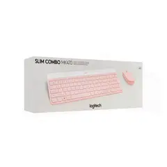 LOGITECH - TECLADO + MOUSE MK470 INALAMBRICO SLIM USB ROSA