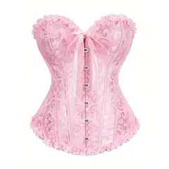 GENERICO - Corset Princess Rosado Encaje Mujer Victoriano