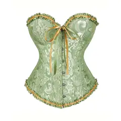 GENERICO - Corset Princess Verde Encaje Mujer Victoriano