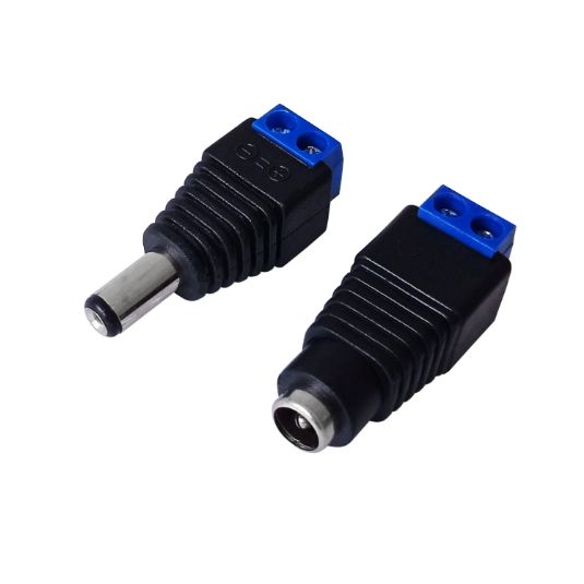 Adaptador Jack y Plug Tipo Bornera para Fuente Azul JACKCAM-PAR
