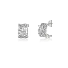CRISLU - Pendientes Bisel Huggie Pequeños Coleccion Shimmer