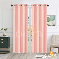 CASATEX - Set de 2 Cortinas de Tela JACQUARD 140x200cm MELON