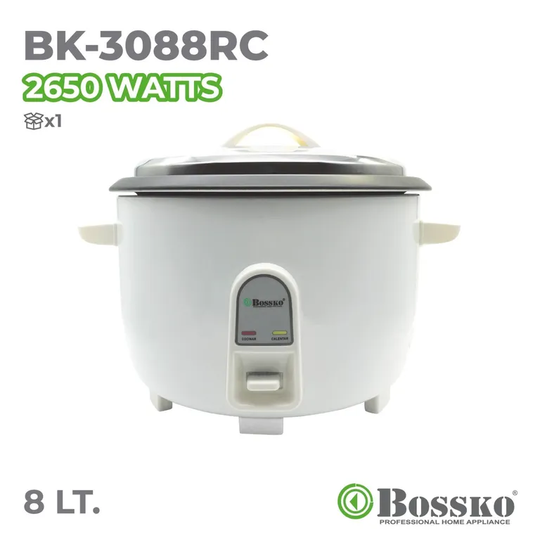 Olla arrocera multiusos 8 Litros BK-3088RC -Blanco