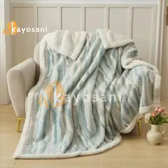 CASATEX - Manta Hipoalergénica Piel De Conejo Con Carnero Sherpa