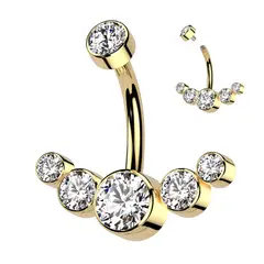 ADR JOYERIA CORPORAL - Piercing Ombligo Cluster Titanio ADR Joyería Corporal