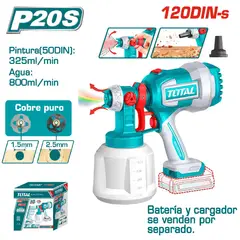 TOTAL TOOLS - PISTOLA DE PINTURA 20V INALÁMBRICA 800ML TOTAL - TSGLI2004