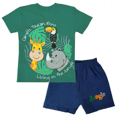 GENERICO - Conjunto bebé - Polo Short - Safari - Verde