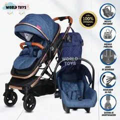 Baby - Coche Moisés Mini 4 en 1 «LIETTI» con Portabebé Blue