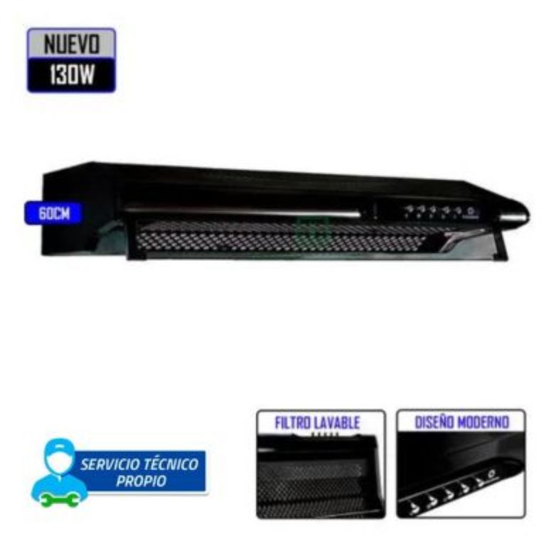 CAMPANA EXTRACTORA - CEI-602NE 3 VELOCIDADES 60CM NEGRO