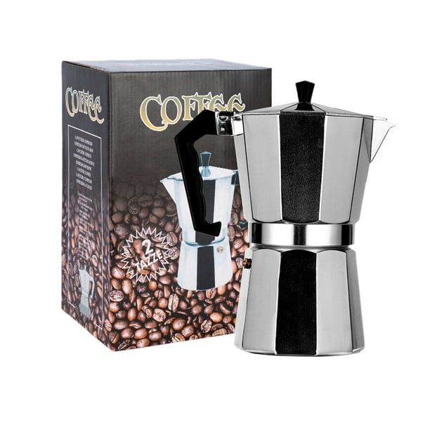 Cafetera Italiana Moka 6 Tazas de Aluminio Espresso Maker