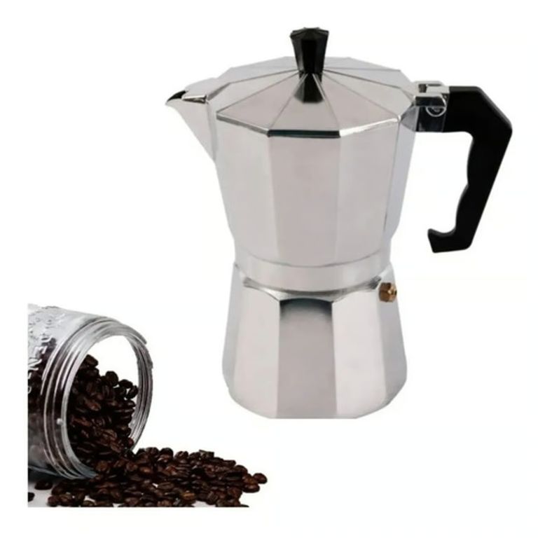 Cafetera Italiana Moka 6 Tazas de Aluminio Espresso Maker