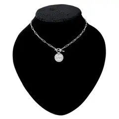 GENERICO - Collar Mujer Eslabones La Vida Es Bella Joya Regalo Plata