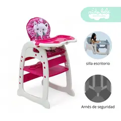 GENERICO - Silla De Comer convertible en Carpeta Safary Pink