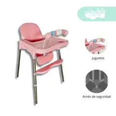 GENERICO - Silla de Comer de bebé modelo Jake color Rosada